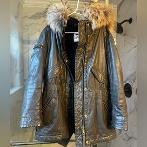SAM Waxed Fox Fur Jacket
